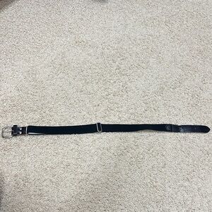 Black Adjustable baseball Belt with Silver Buckle